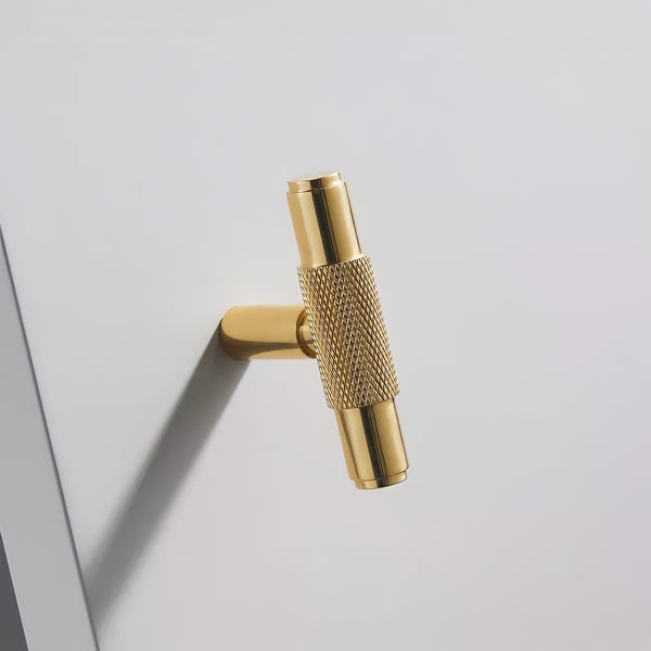 Gold Knurled Cabinet T-Bar handle
