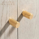 Gold Linear Knurled Door Knobs