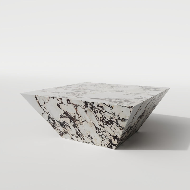Calacatta viola Inverted Pyramid Italian Marble Coffee Table