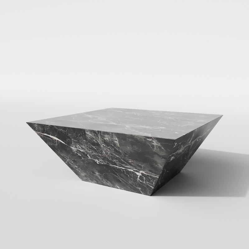 Grey Marble Inverted Pyramid Italian Marble Coffee Table