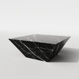 Nero marquina Inverted pyramind marble coffee table 