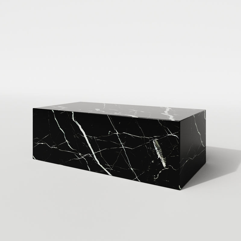 Nero marquina rectangle marble plinth