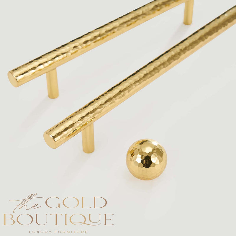 Como Hammered Brass Cabinet Handles - The Gold Boutique Furniture