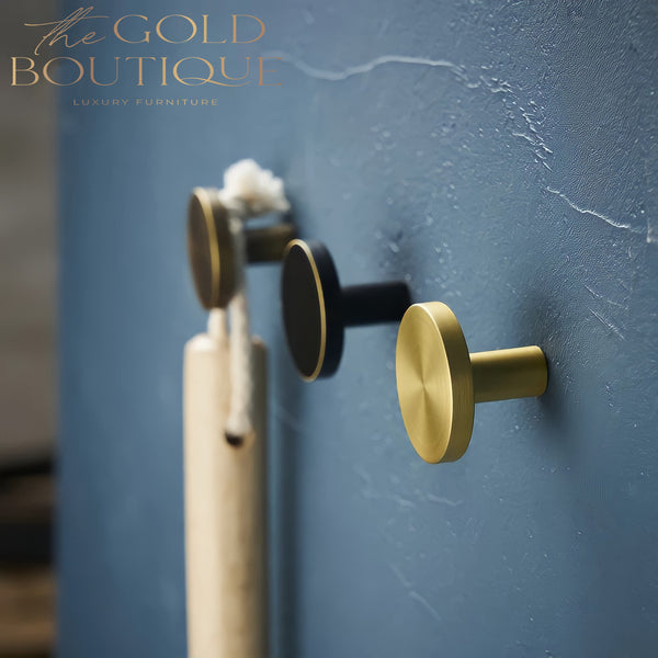 Three Brass door pulls, Black, gold & antique colour
