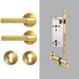 Brass knurled door handle